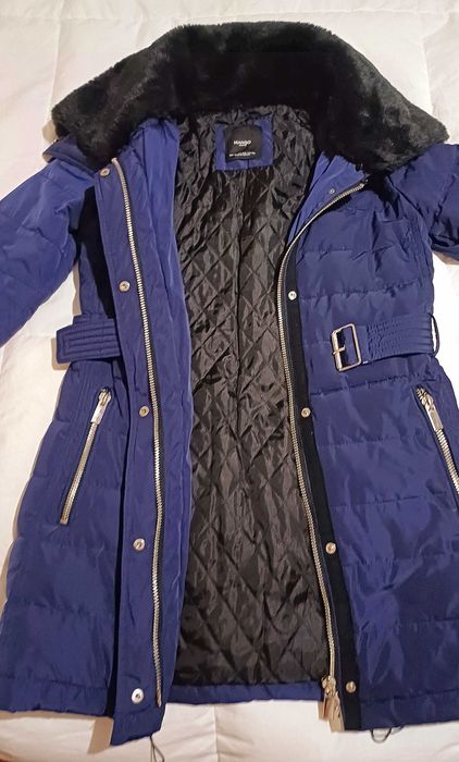 Пухено зимно дамско дълго яке, XS, марка MANGO