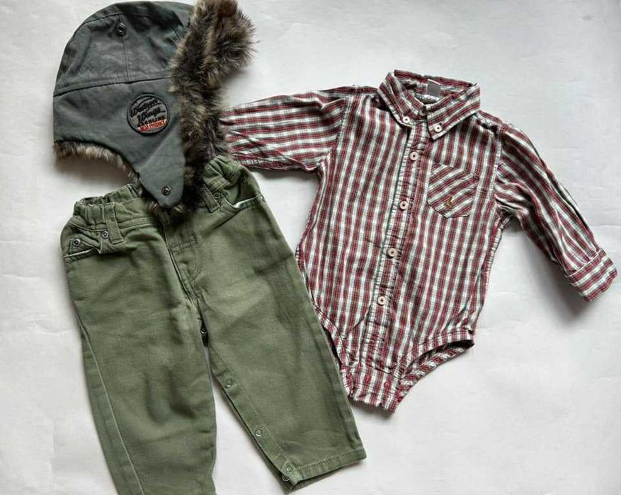 Лот дрехи за момче 6-12 м. – сетове Mamas & Papas, IKKS, GAP, Mothercare