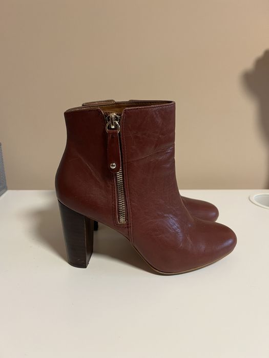 Дамски боти на ток естествена кожа Zara, Topshop