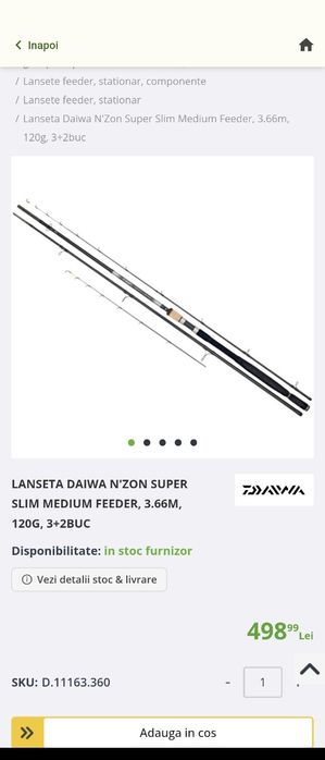 Daiwa n zon super slim  3,66 m 120 g.