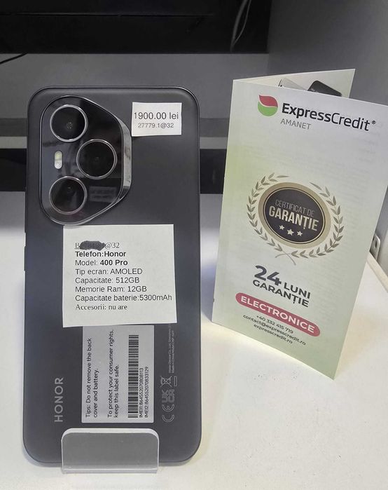 Telefon Honor 400 Pro (AG32 B27779.1) 2 ANI GARANTIE!