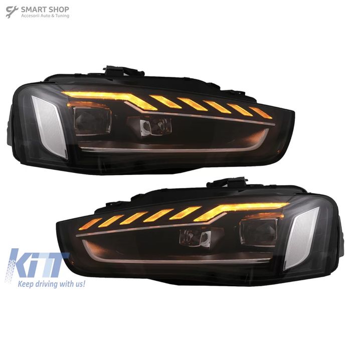 Faruri Full LED Audi A4 B8.5 Facelift  (2012-2015) Negru Semnal Dinami