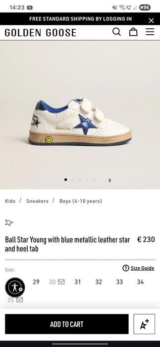 Golden goose Ball Star Young with blue metallic leather star and heel