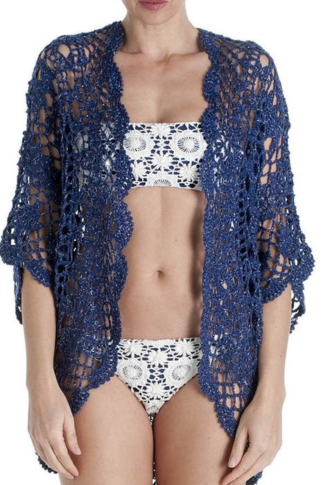 Cardigan crosetat pentru plaje Oysho