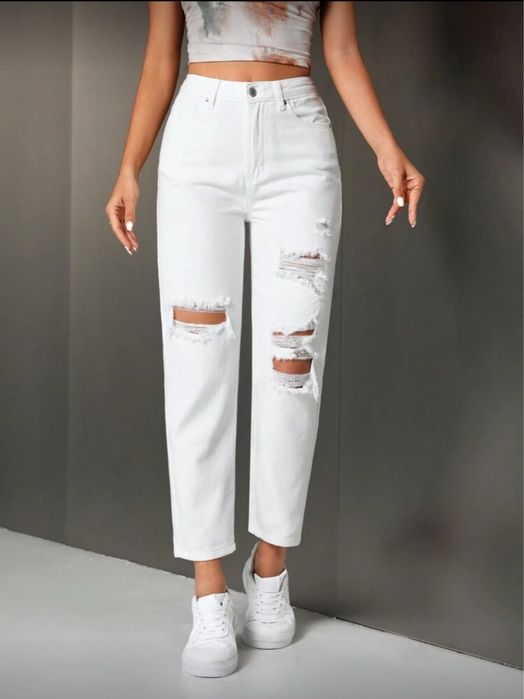 Дънки бели скъсани