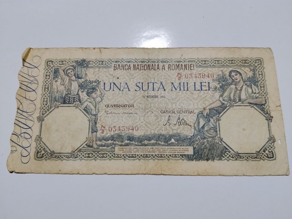 Una sută mii lei 21 octombrie 1946