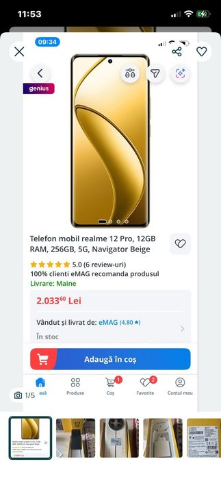 Telefon nou Realmi 12 Pro 5G