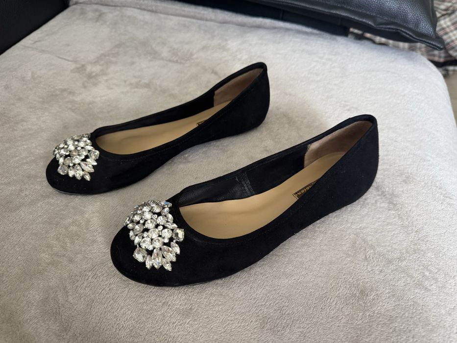 Обувь балетки замша