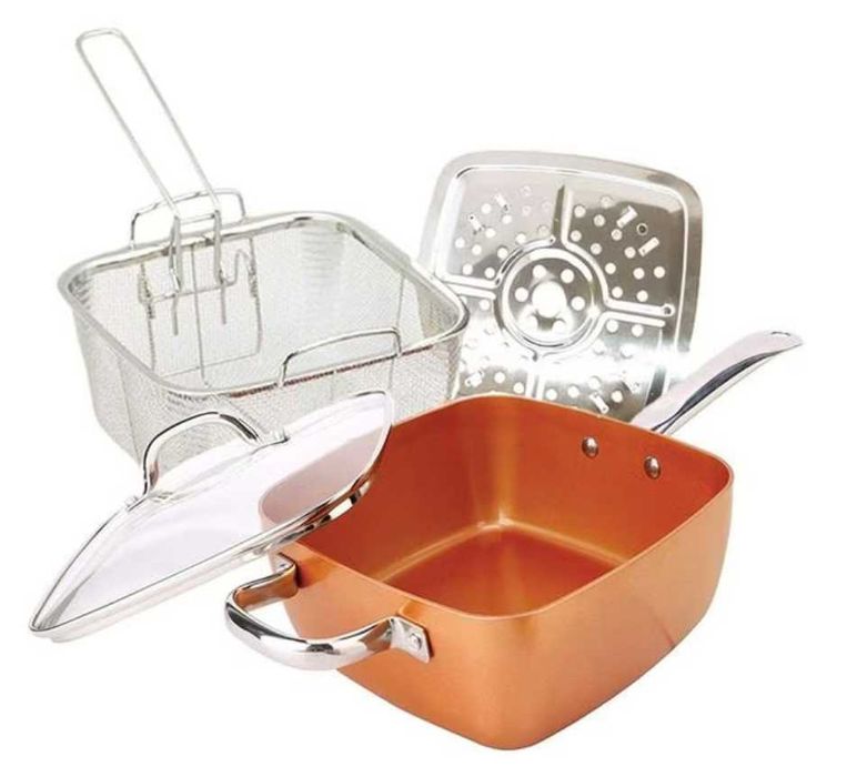 Set Tigaie Pătrată Multifunctionala, 5 Piese, Non-aderenta, Migas