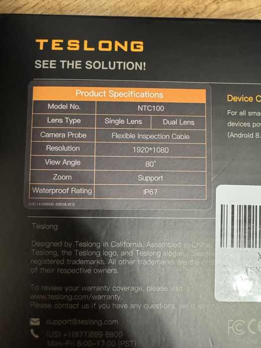 Эндоскоп Teslong, NTC100AF 2MP для iPhone