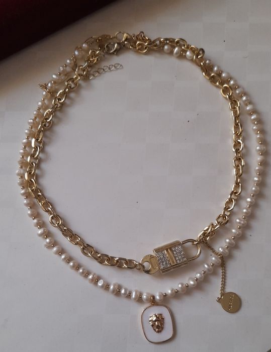 Колье с жемчугом и перламутром