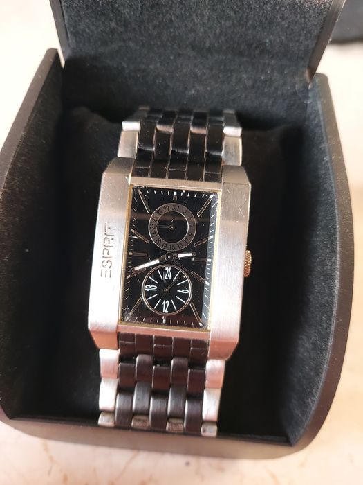 Ceas mare bărbat Esprit Black titanium 10741,baterie noua,quartz