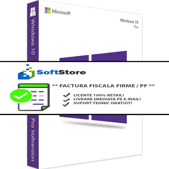 Factura fiscala, legal! Licente Windows 10 Pro / Home - 100% RETAIL!
