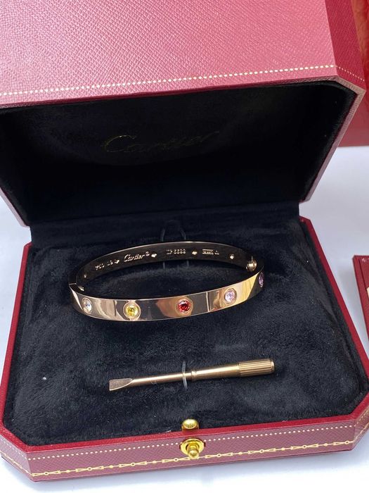 Brățară Cartier LOVE 19 aur roz 750 cu 10 diamante