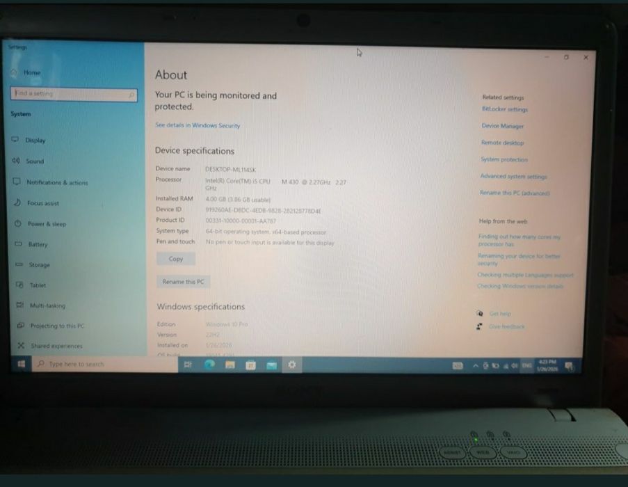 Vind laptop Sony Vaio PCG-71211M