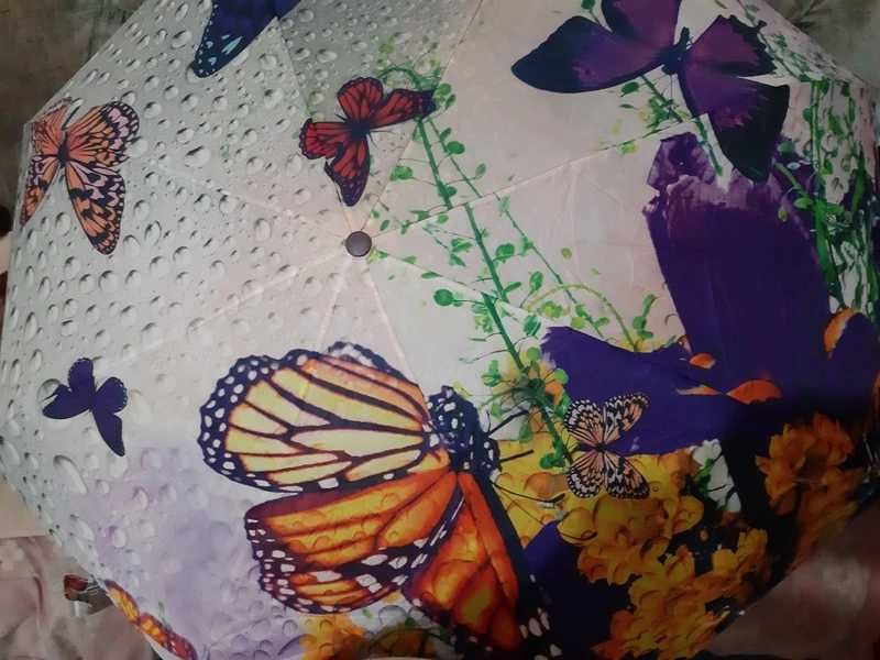 Umbrelă Meli Melo cu sistem automat si imprimeu fluturasi