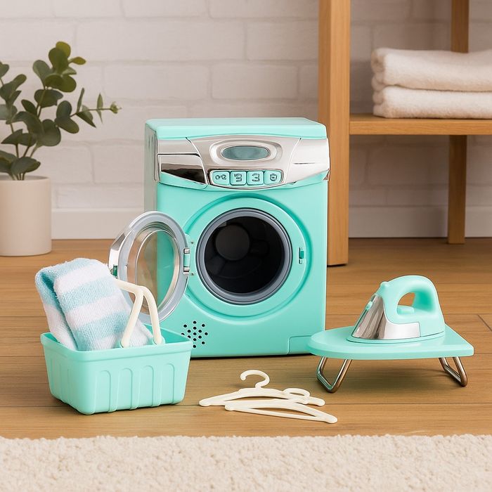 Детски комплект за пране, Пералня, Ютия, Аксесоари, Светлини, Звуци