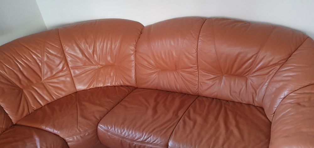 Ъглов диван - естествена кожа