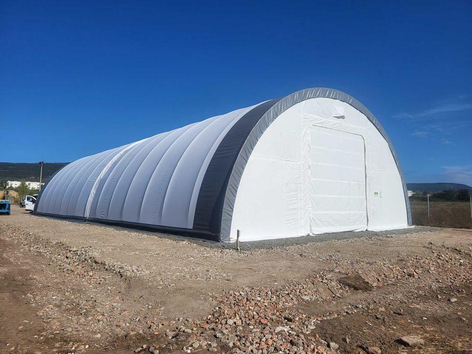 Полукръгла индустриална палатка 12,2 x 12 x 6,1 за селско стопанство, съхранение на бали