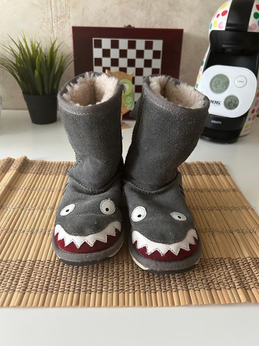 Cizme copii 27 Emu Australia, piele/lana naturala