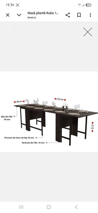 Masă pliantă Rubic 12 persoane