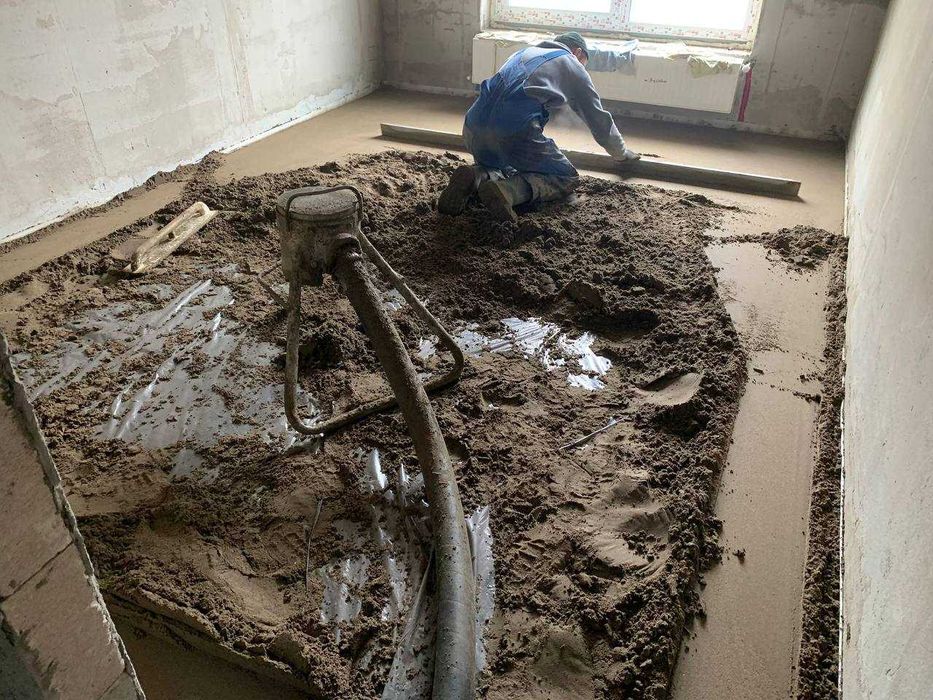 Стяжка пола Полусухая стяжка пола Ровный пол за 1 день