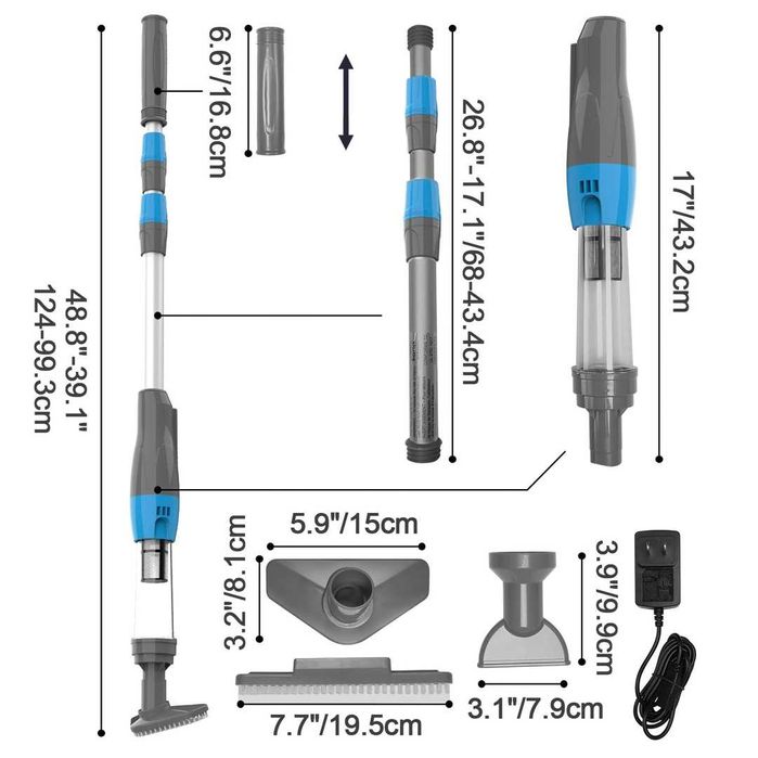 PoolyPoly 3-в-1 прахосмукачка за басейн с батерия