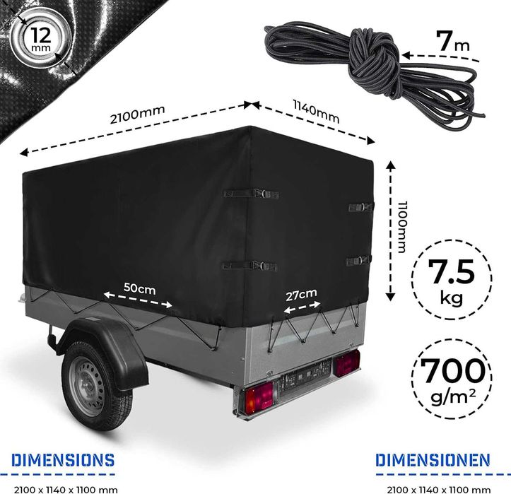 PVC ПОКРИВАЛО ЗА РЕМАРКЕ, Брезент висококачествен 650г/м2 4/6м