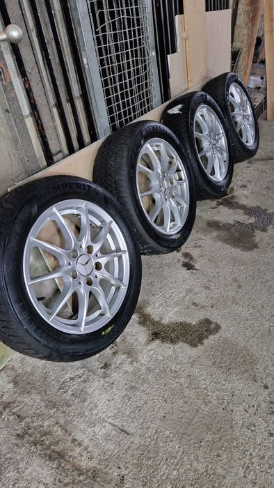 МЕРЦЕДЕС Джанти със зимни гуми 195/55/16  6J ET46  5×112  ЦО66,6