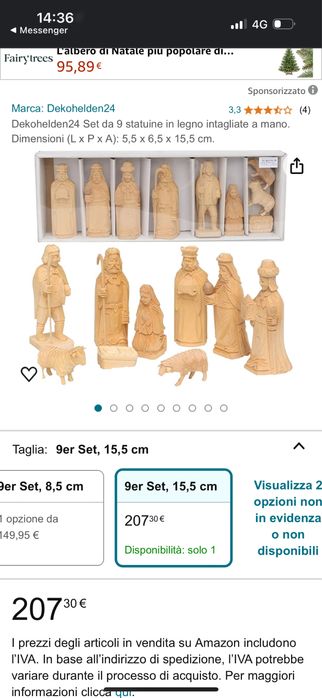 Presepe di natale Ръчно изработени дървени фигури за Рождествена сцена