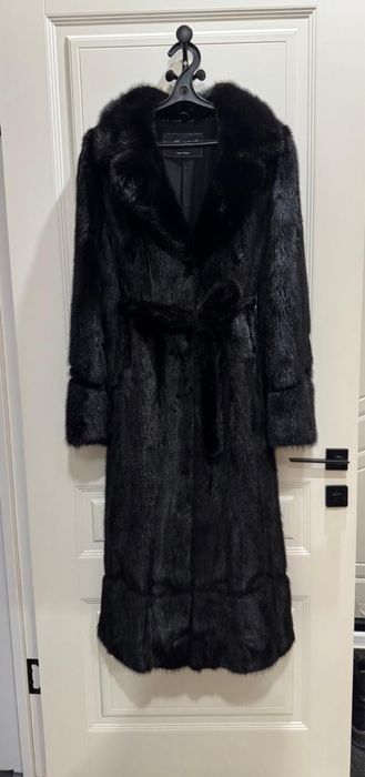 Норковая шуба, финская, длинная, черная