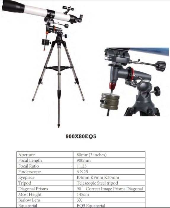 Телескоп 900Х80 ЕQ1 Форма оплаты любая в магазине Binokli.uz