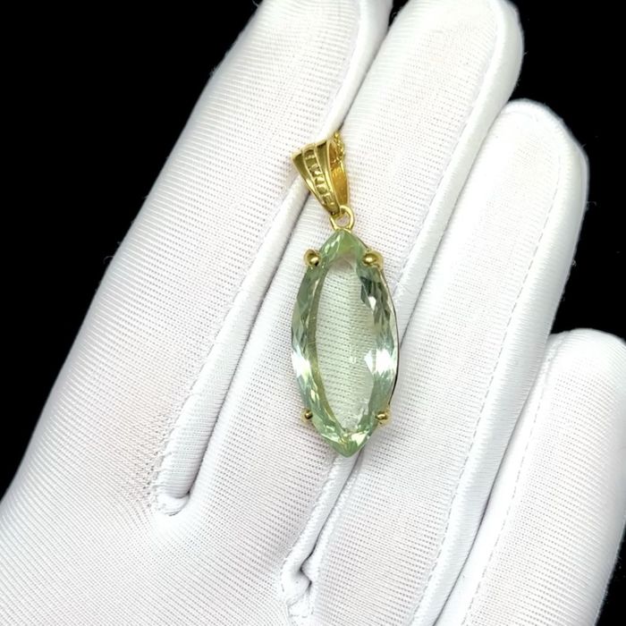 Серьги с натуральными зелеными Аметистами