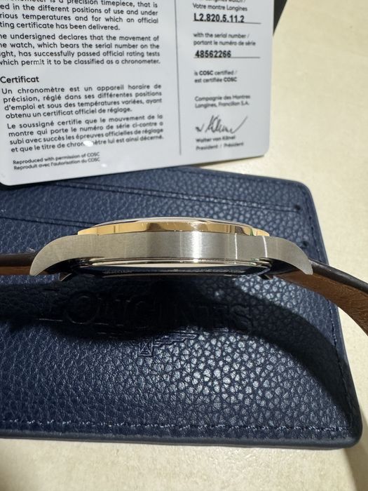 Longines Record Men’s Automatic Gold Bezel 38,5 mm