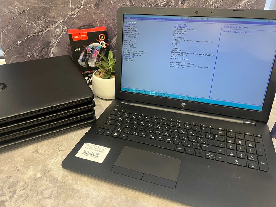 Ноутбук для работы HP Laptop 15 /Celeron N3060/4GB/128GB/UHD