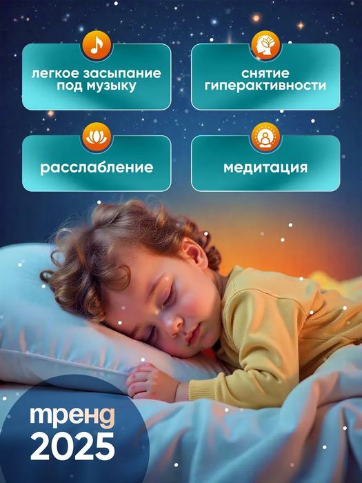 Ночник проектор космонавт с колонкой проектор звездное небо