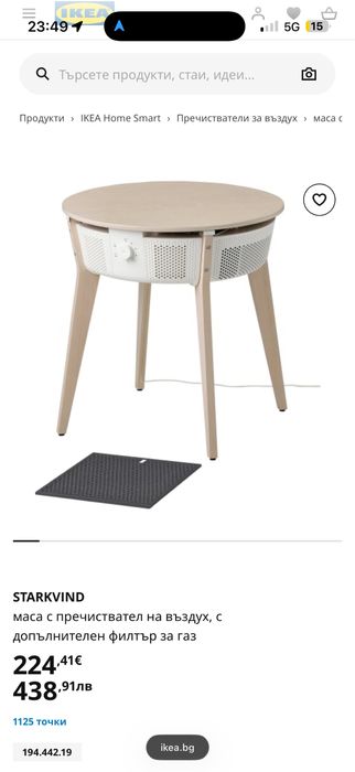 Пречиствател за въздух / маса IKEA STARKVIND
