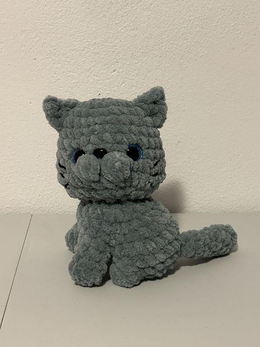 Jucărie Pisică Gri Croșetată Manual