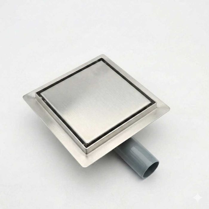 15см Квадратен подов сифон за плочка - черен / инокс / златен