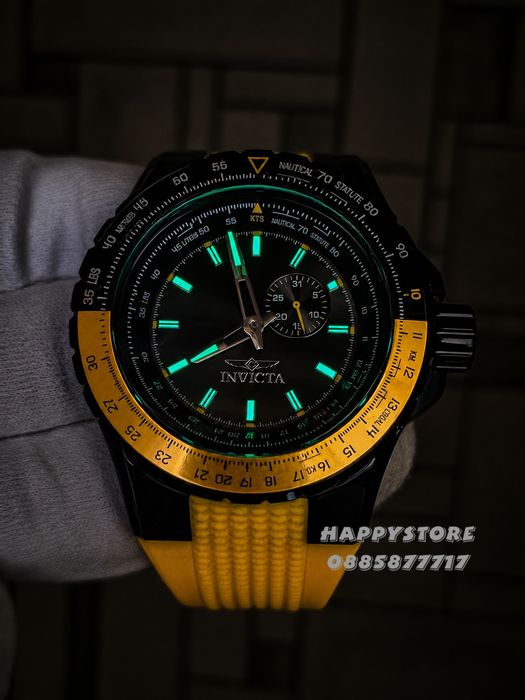 INVICTA Aviator Yellow/Black 50 mm, Инвикта нов мъжки часовник