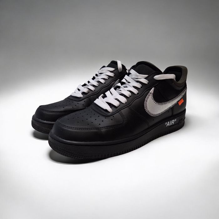 Adidasi Nike Air Force 1 Low x Off-White Black Silver Streetwear Fashi