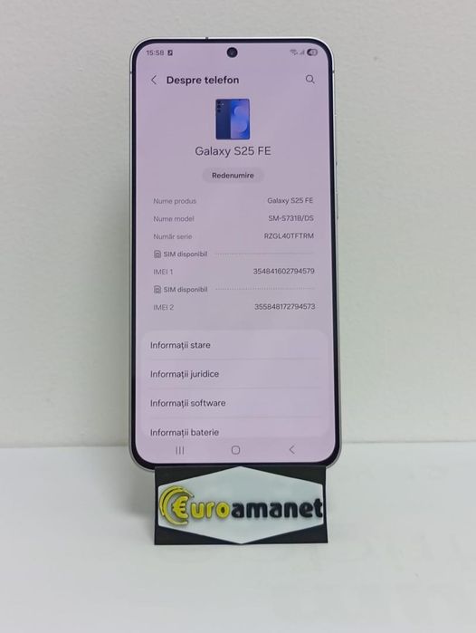 Telefon mobil Samsung Galaxy S25 FE, Dual SIM, 8GB RAM, 128GB, -C-