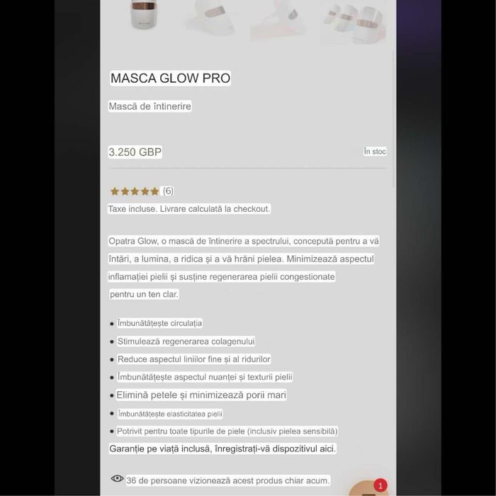 Vand masca GLOW MASK