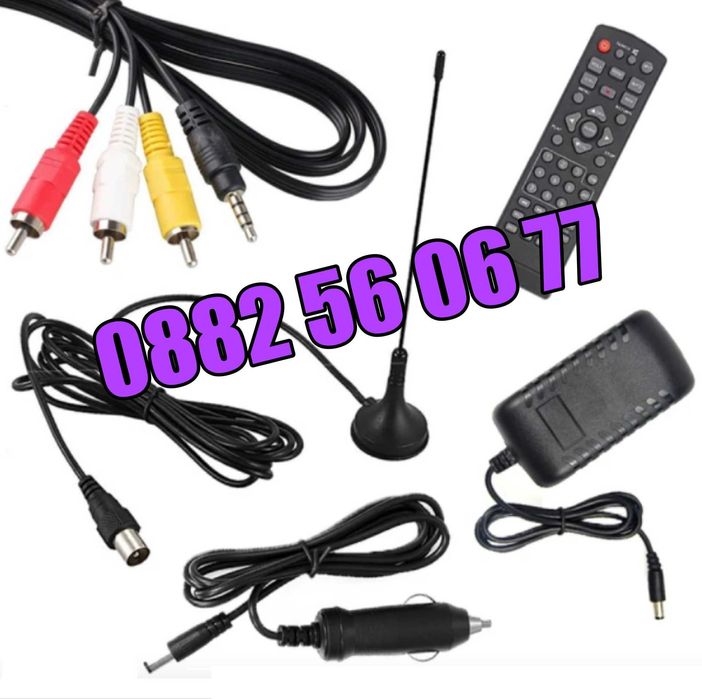 Преносим телевизор 7 инча, портативен цифров телевизор 7 инча 12v/220v