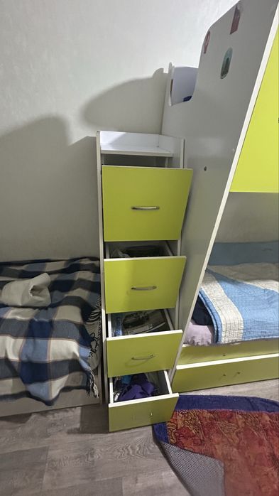 Детский шкаф, кровать 2  матрасом