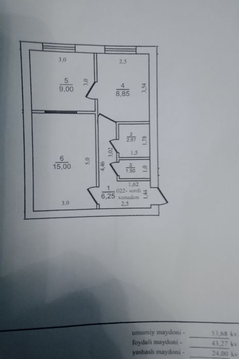 Уй сотилади. 2 хонали. 350 млн