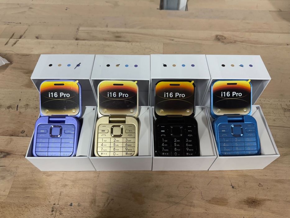 Сгъваем мобилен телефон i16 Pro – 2 SIM, камера, фенерче, FM радио
