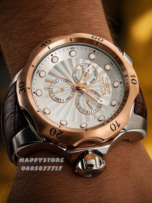 INVICTA Venom Brown leather 52 mm, Инвикта нов мъжки часовник