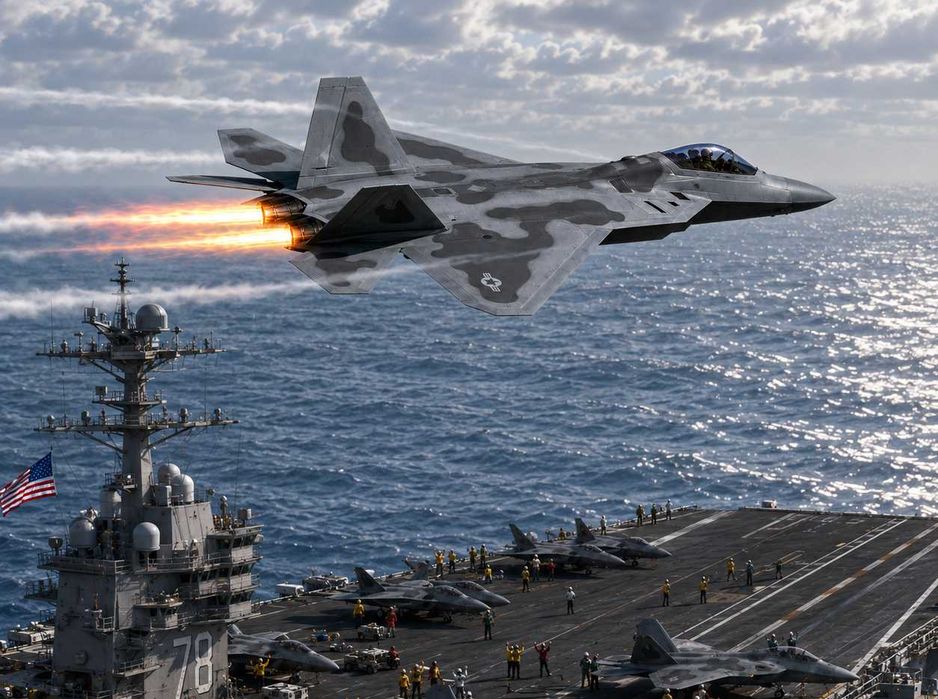 Macheta avion metalica Lockheed Martin F-22 Raptor 19cm