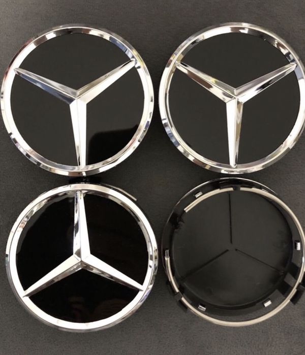 Capace Roti/Jante Mercedes Class negre 75mm A B C E S CLA/CLK/CLS/GLA